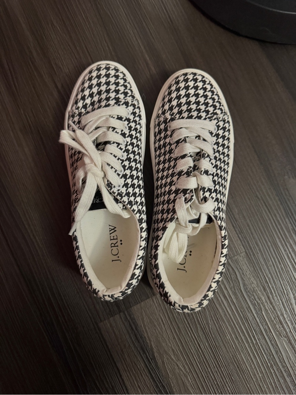 J. Crew Houndstooth Canvas Sneakers in Black & White (women) size 5.5